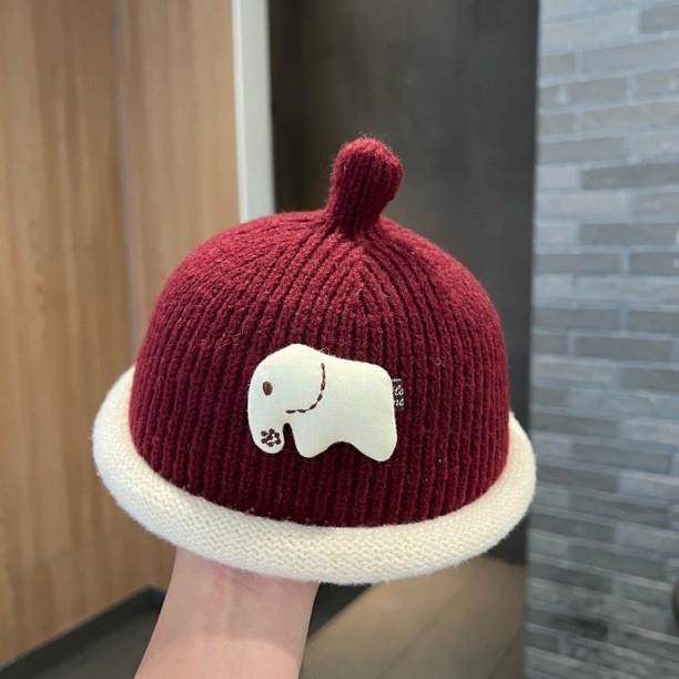 宝宝帽子韩版可爱奶嘴套头帽秋冬婴儿针织毛线男宝防风户外冬天潮