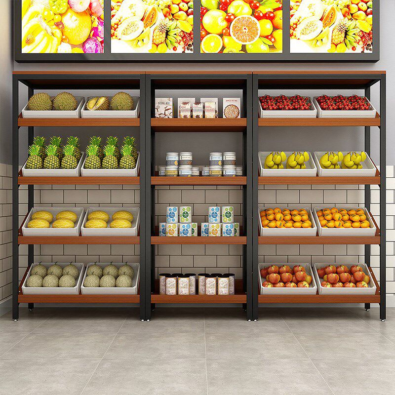 货架置物架展示柜斜面陈列化妆水果蛋糕超市零食架礼品鞋店红现货