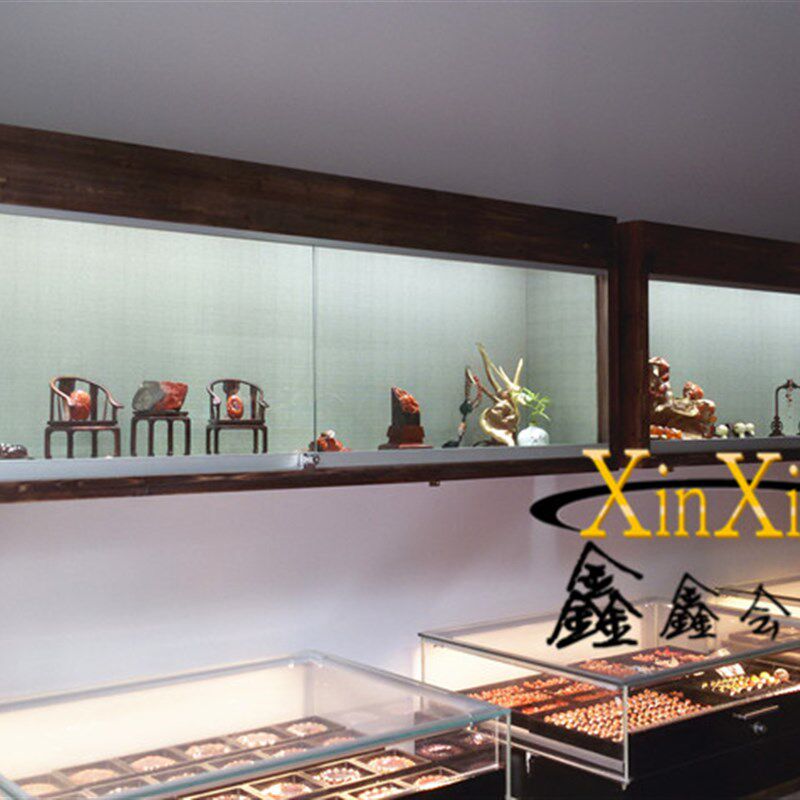 饰品吊柜玉器壁柜古玩文玩吊柜展示柜 脖颈壁挂仿古做旧吊柜现货