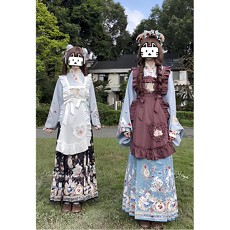 汉洋折衷汉服女交领琵琶袖明制洛丽塔秋冬罩裙套装洛丽塔lolita裙