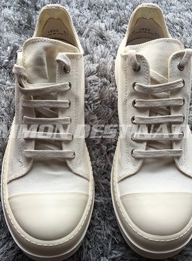 CD出品16FW暗黑先锋RO副线低帮水洗白帆布全白情侣鞋TPU底