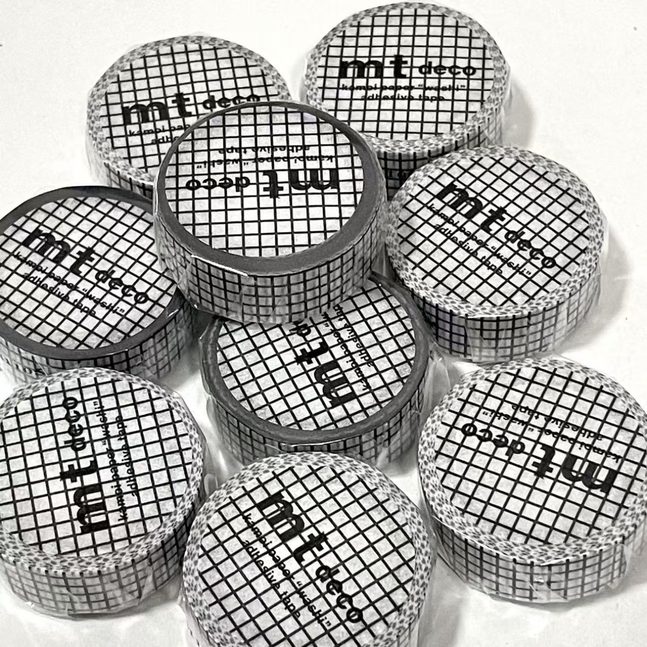 【至橘小铺】日本mt deco黑格基础百搭和纸胶带分装打底手帐福袋