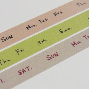 【至橘】日本仓敷意匠星期系套组和纸胶带胶带分装盐系手帐装饰