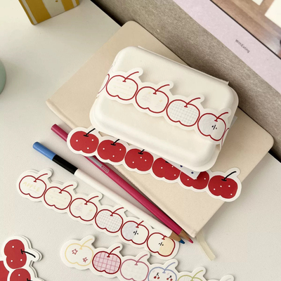 【至橘小铺】3amigos 拉手苹果苹果皮儿便签分装可爱异形手帐便签