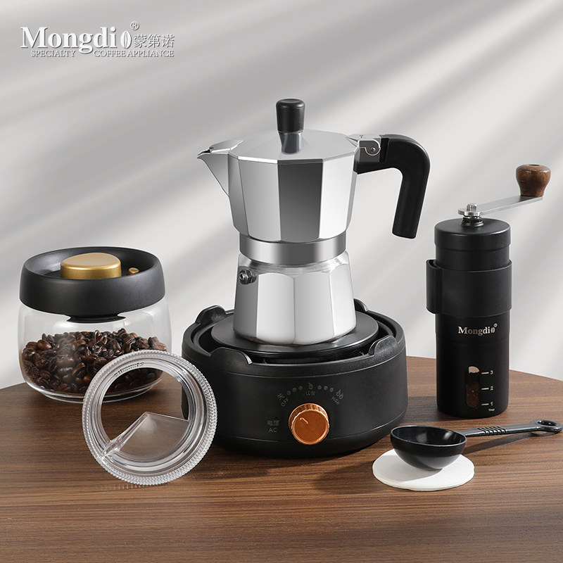 Mongdio摩卡壶煮咖啡壶家用小型意式浓缩咖啡机手冲咖啡器具套装