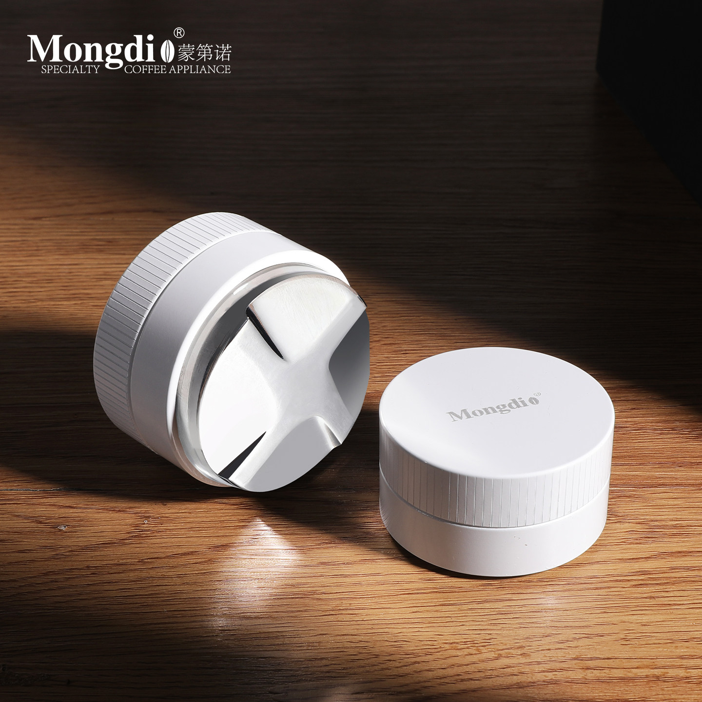 Mongdio自重力布粉器咖啡压粉器压粉锤不锈钢自动意式套装51/58mm
