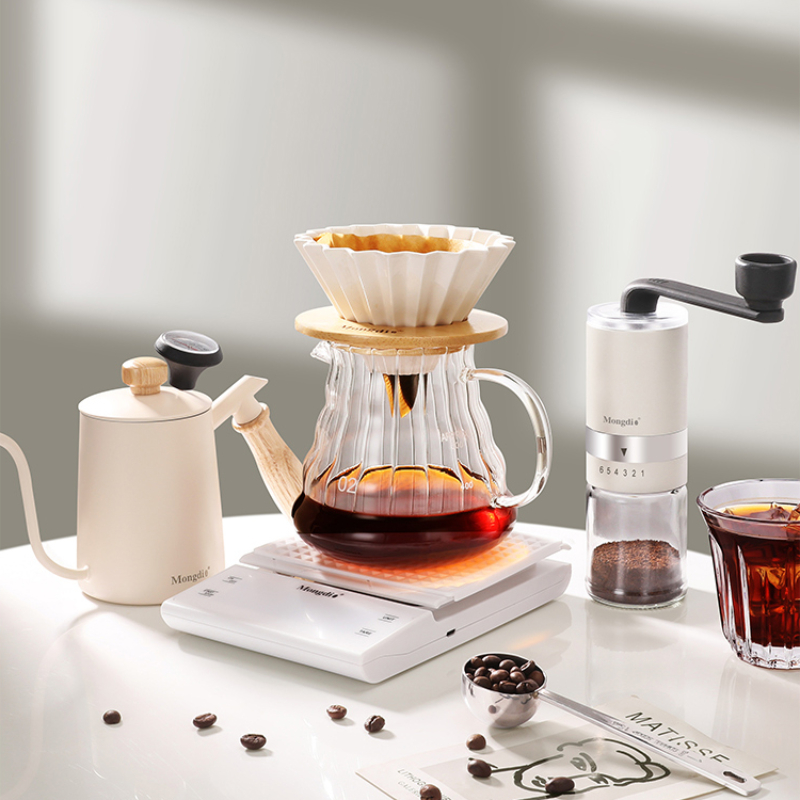 Mongdio手冲咖啡壶套装咖啡滤杯手磨咖啡机手摇分享壶家用小型