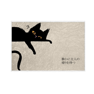 可爱猫咪Welcome Home黑猫玄猫硅藻泥地垫玄关入户室内进门口脚垫