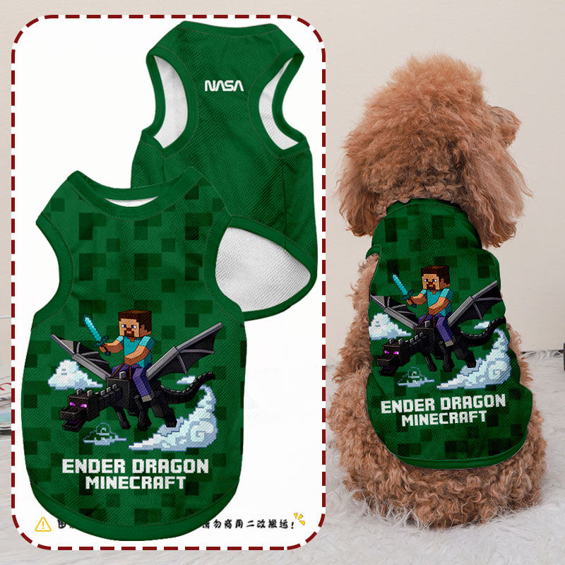 NASA联名我的世界游戏苦力怕宠物背心狗狗猫咪衣服防掉毛泰迪比熊