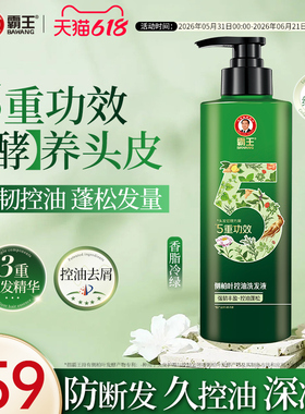 霸王强韧丰盈洗发水侧柏叶生姜洗发露防脱发控油蓬松去屑洗头膏