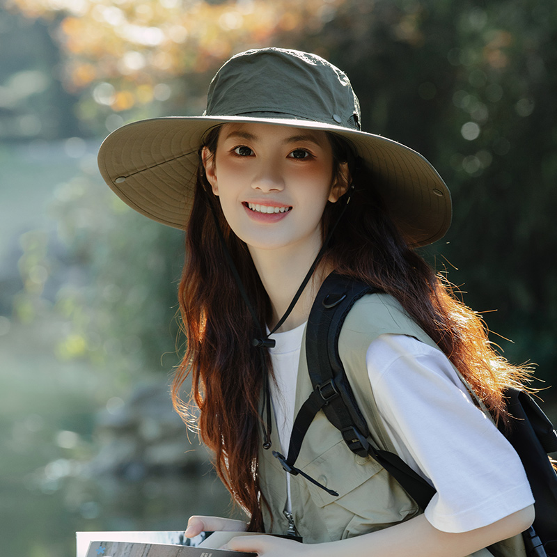 超大帽檐户外徒步渔夫帽男女夏登山钓鱼防紫外线大头围防晒遮阳帽