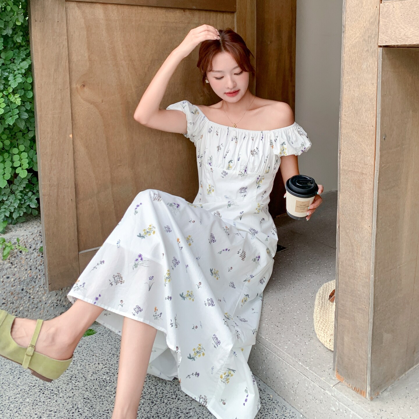 25夏季棉布印花连衣裙·大领落肩两穿连衣裙P130K195,女装连衣裙,慧峰