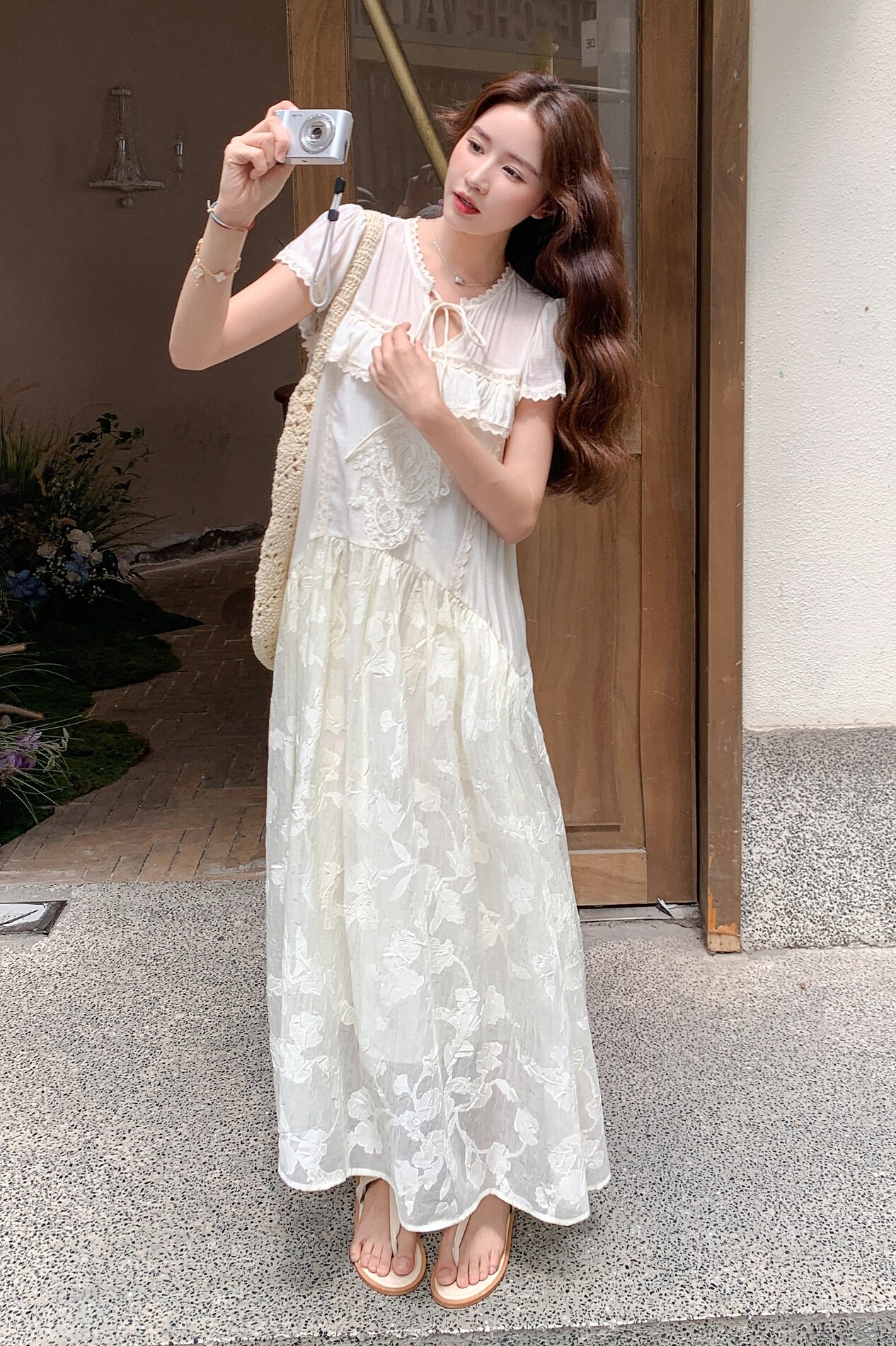 温柔系白月光法式连衣裙女夏季2025新款法式浪漫度假风蕾丝长裙子,女装连衣裙,慧峰