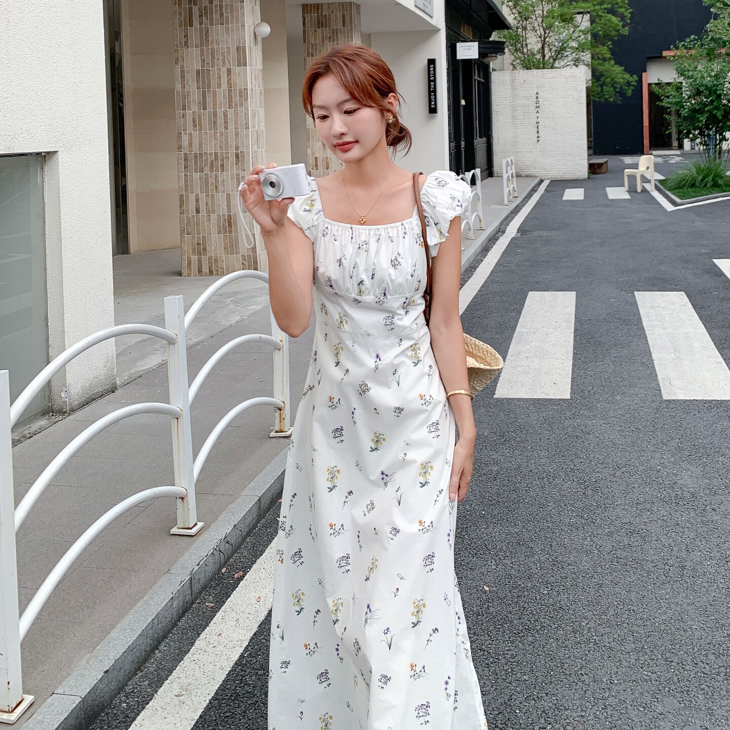 25夏季棉布印花连衣裙·大领落肩两穿连衣裙P130K195,女装连衣裙,慧峰