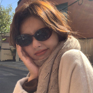 椭圆形个性猫眼凹造型搞怪眼镜女长方形街拍墨镜潮大脸复古太阳镜