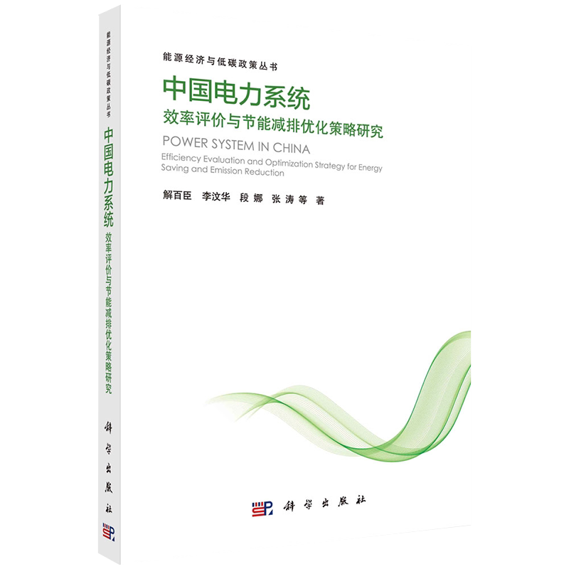 正版全新现货平装 中国电力系统效率评价与节能减排优化策略研究 能源经济与低碳政策丛书 解百臣等著 科学出版社9787030682697
