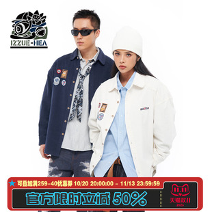 HEA x i.t izzue潮牌醒狮翻领仿灯芯绒衬衫夹克外套男女同款情侣