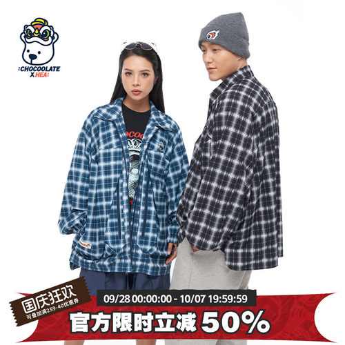 CHOCOOLATE潮牌醒狮刺绣小熊衬衫