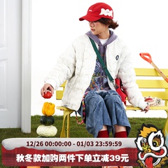 HEA x i.t izzue联名醒狮满印开衫拉链棉服外套2025秋冬新款棉衣