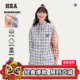 外套男女同款 HEA国潮醒狮撞色拼接格子长袖 衬衫 情侣休闲纯棉衬衣