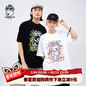 i.t CHOCOOLATE联名国潮夜光小熊短袖 HEA T恤男女同款 纯棉上衣