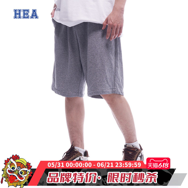 HEA 国潮醒狮潮牌短裤男款街头舒适运动风百搭宽松直筒五分裤