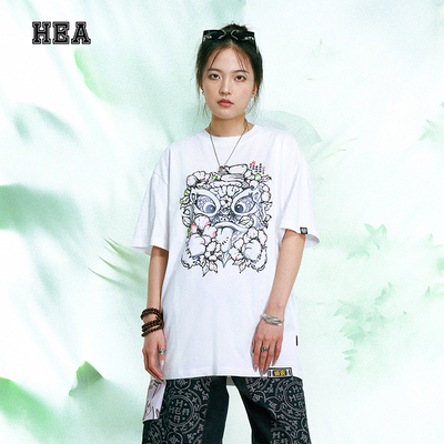 【HEA】国潮醒狮西安城市系列短袖情侣国风百搭无性别T恤上衣男