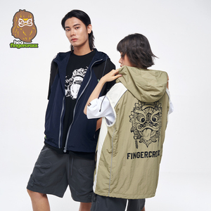 HEA x i.t fingercroxx联名马甲外套叠穿复古简约醒狮拼接情侣款