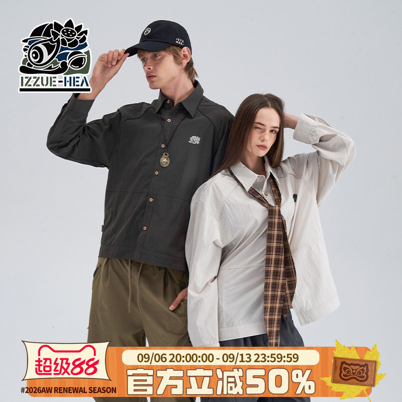 潮牌工装长袖衬衫外套男女同款