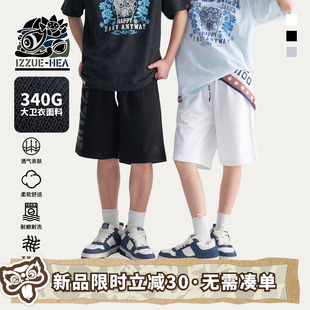 直筒宽松卫裤 HEA 子 男夏2026新款 izzue国潮松紧腰休闲短裤 i.t