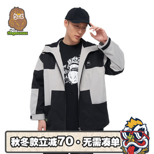 HEA i.t fingercroxx联名新款 撞色拼接连帽风衣夹克外套男秋冬