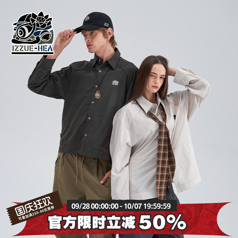 潮牌工装长袖衬衫外套男女同款
