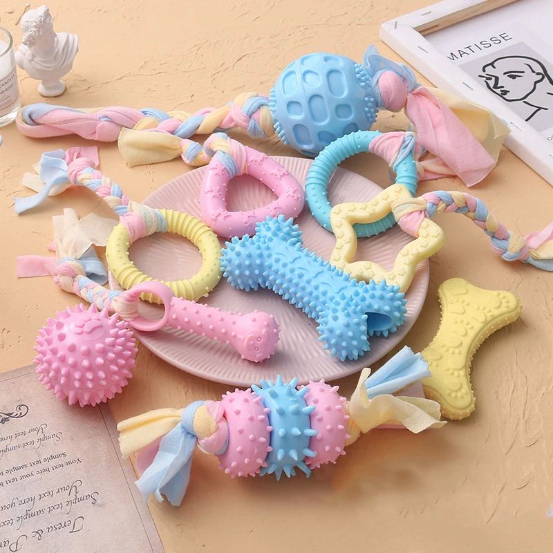 Pet Dog Toys For Small Dog Chews TPR Knot Toys Bite Resistan