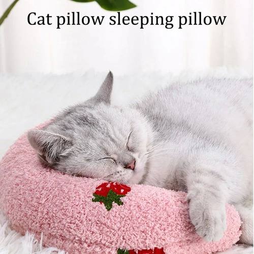 1PC Little Pillow for Cats, Ultra Soft Fluffy Pet Calming To