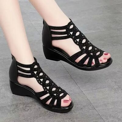Soft Leather Roman Sandals Women 2023 Summer New Soft Sole O