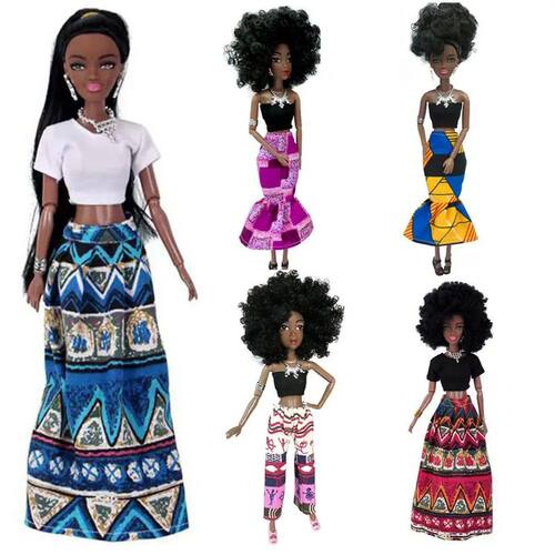 Black Doll 1/6 Princess Kids Toys For Girls 30cm Movable 11