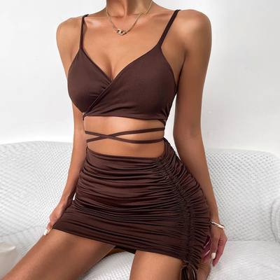 Sexy Spaghetti Strap String Cross Bodycon Dress for Women So