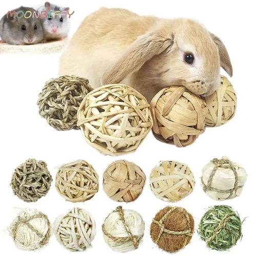 10 Styles 7CM Chewing Braided Ball Guinea Pig Rabbit Hamster