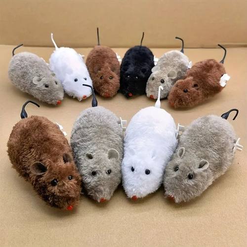 1/5pcs Fun and Interactive Plush Wind-Up Mouse Toy for Cats