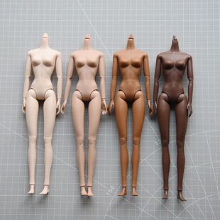 1/6 Doll Body White brown black skin / 16 joint moveable Dou