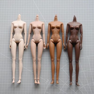 1/6 Doll Body White brown black skin / 16 joint moveable Dou