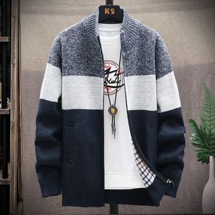 Autumn Winter Cardigan Sweater Men Fleece Zipper Sweaters Ve