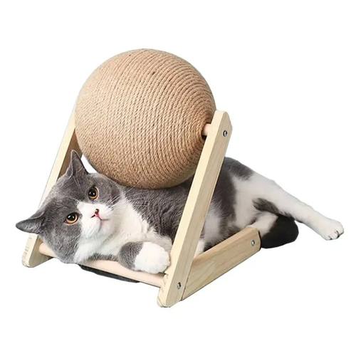 Cat Cratchers Ball Toys Sisal and Wood Stable Triangle Cats