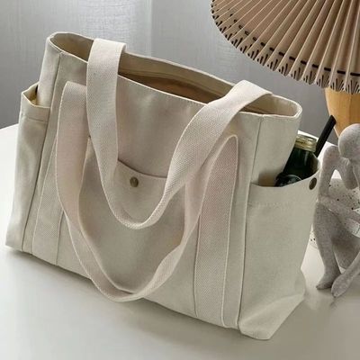 Large Capacity Canvas Tote Bags For Work Commuting Carrying