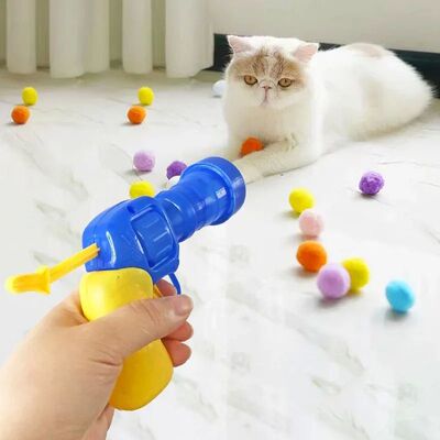 New Colors Cat toys Cat Plush Ball Shooting Gun Silent Toy I