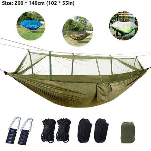 Portable Outdoor Camping Leisure Double Mosquito Net Hammock