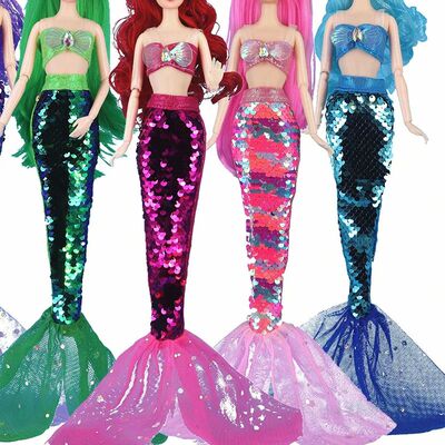 4 Set Doll Cosplay Clothes Similar Fairy Tale Mermaid Tail W