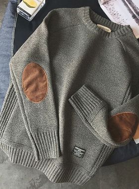 New Men Pullover Sweater Fashion Patch Designs Oversized Kni