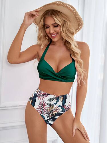 Sexy High Waist Bikinis 2024 New Halter Swimwear Women Swims