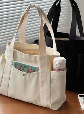 Large Capacity Canvas Tote Bags for Work Commuting Carrying